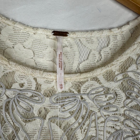 Free People Beautiful Dreamer Lace Mini Dress Ivory Comb Size XS NWT - Picture 5 of 5